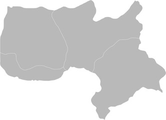 Fototapeta premium Hakkari, Turkey – administrative vector map with district boundaries (Web Mercator projection, PPT-compatible & fully editable)