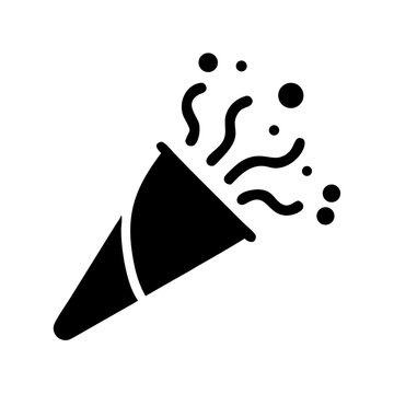 recommend clip art: Confetti popper black silhouette icon
                    
                    