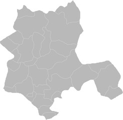 Obraz premium Konya, Turkey – administrative vector map with district boundaries (Web Mercator projection, PPT-compatible & fully editable)