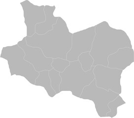 Manisa, Turkey – administrative vector map with district boundaries (Web Mercator projection, PPT-compatible & fully editable)