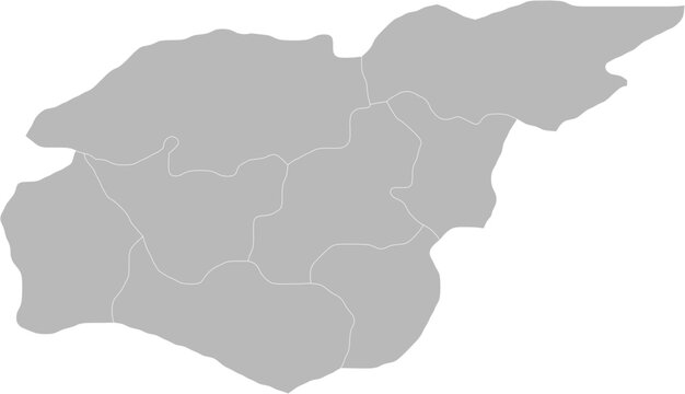 Tunceli, Turkey &ndash; administrative vector map with district boundaries (Web Mercator projection, PPT-compatible & fully editable)