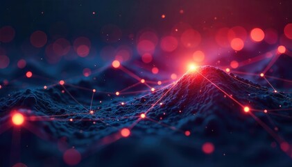Abstract network of glowing lines connecting nodes, representing innovative connectivity and technological advancement , abstract network, futuristic technology