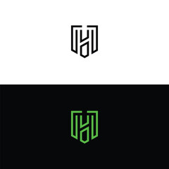 Letter H shield logo vector designs