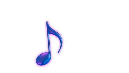 A simple, purple musical note on a white background, clean and minimalist, 4K and HD image