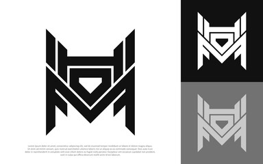 letter HM initial logo design
