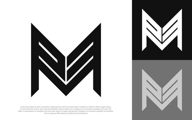 letter M R 3 initial logo design