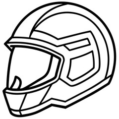 Helmet line art vector
