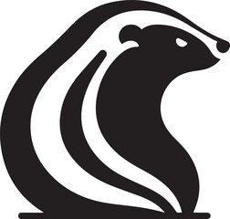 Honey Badger Vector in black and white 