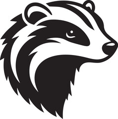 Honey Badger Vector in black and white 
