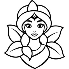 Jasmine line art vector