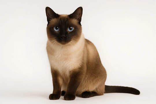 Ragdoll-Katze vor wei&szlig;em Hintergrund