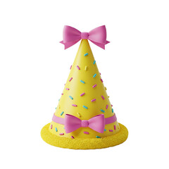 Delightful Yellow Party Hat Cake Perfect for Birthday Celebrations  Festive Occasions