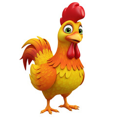 Fototapeta premium Cartoon Rooster Illustration Vibrant Farm Animal Graphic