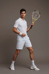 Tennis player in studio