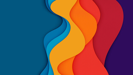 Abstract Colorful Wave Background Vector Illustration with Decorative Design Elements