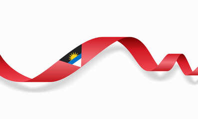 Antigua and Barbuda flag wavy abstract background layout. Vector illustration.