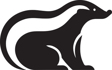 Honey Badger Vector in black and white 