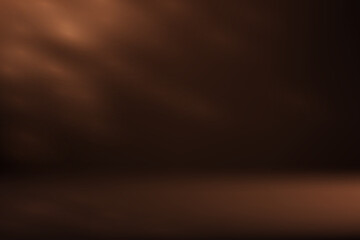 Empty Brown studio room background with shadow leaves space for selling products, backdrop, wallpaper, background, text. Vector illustration.