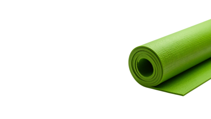 Roll of green paper isolated on white background with a blank metal tube for power