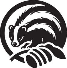 Honey Badger Vector in black and white 