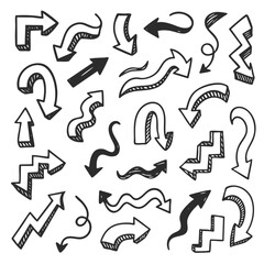 Doodle arrows in various styles and directions create playful and dynamic visual