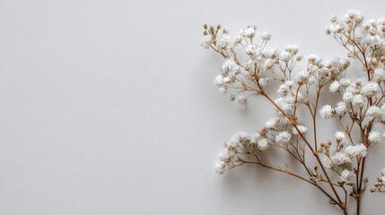 Beautiful Baby’s Breath on a Light Background in Minimalistic Design