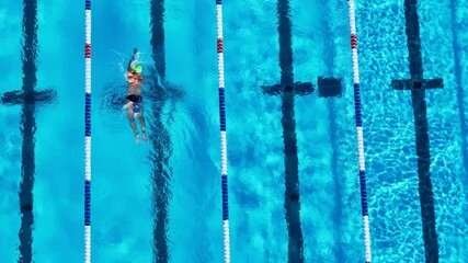 Aerial View of Swimmer in Gold Coast Pool - Powered by Adobe