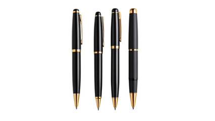 A versatile collection of black and silver writing tools, including ballpoint pens, pencils, and brushes, for office, school, and business design