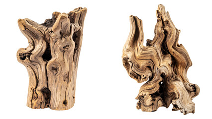 Ancient Thai wood carving statue detail with isolated old wood shavings