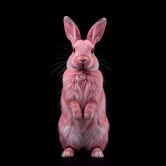 Obraz premium Fluffy Standing Rabbit with Upright Ears