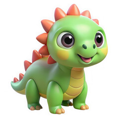 Obraz premium 3d adorable baby dragon cartoon character isolated on transparent background