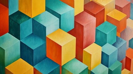 Abstract colorful cubes pattern background texture.
