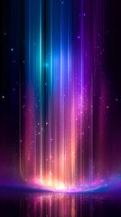 Light energy forming, abstract beams and particles, soft glowing atmosphere, soft gradients of deep blue and violet, peaceful atmosphere,