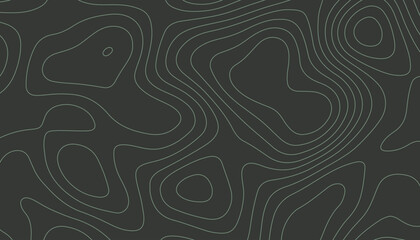 Dark Topographic Map Background with Subtle Green Contour Lines