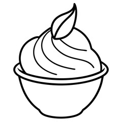 Lemon Sorbet line art vector