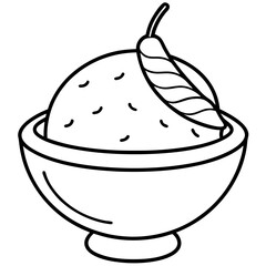 Lemon Sorbet line art vector
