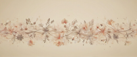 vintage delicate paper flowers background banner