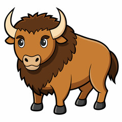 vector illustration of cartoon bull