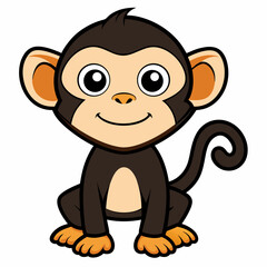 monkey illustration in white background