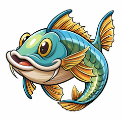 vector illustration of a cartoon fish