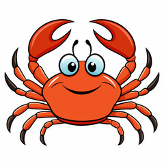 vector illustration of cartoon crab