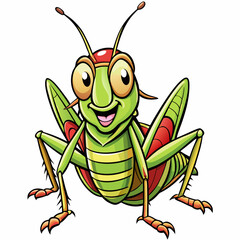 green grasshopper isolated on white background