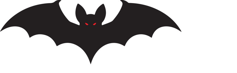 Silhouette of a Bat Night Creature, Dark Wings, Creepy Halloween Symbol