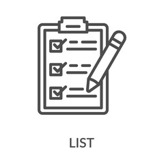 List Icon Line Style. Design Vector Illustration