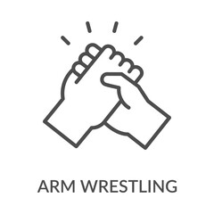 Obraz premium Arm Wrestling Icon Line Style. Design Vector Illustration
