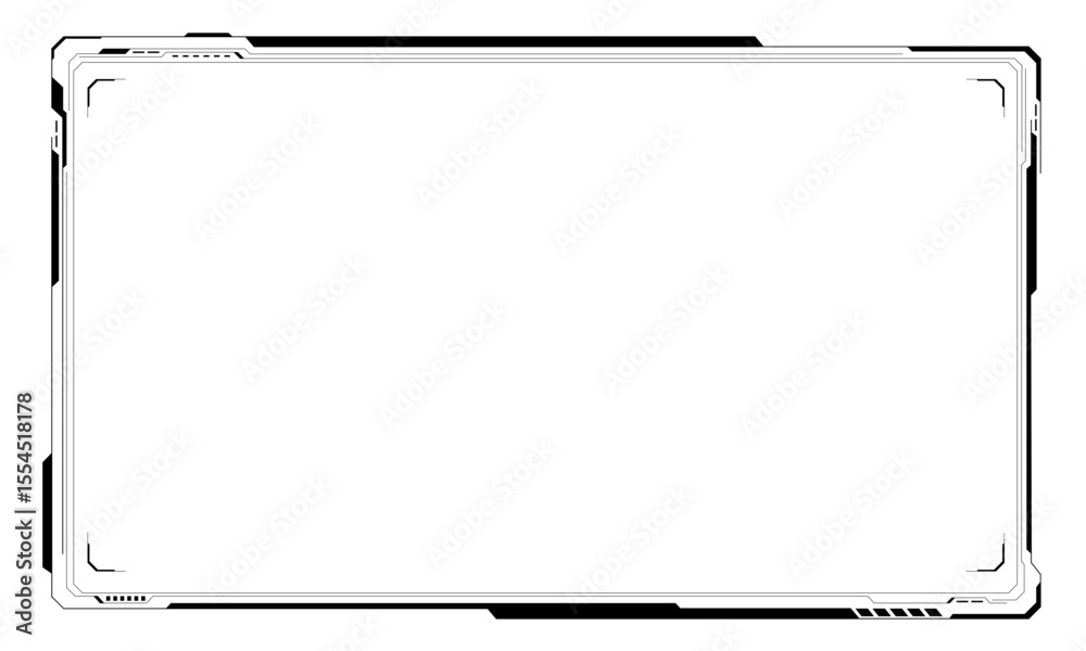 Poster hud frames black user interface elements design modern technology futuristic control panel screen di