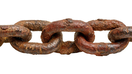 Fototapeta premium Rusty Chain Links on Transparent Background