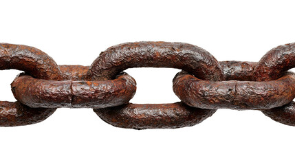Fototapeta premium Rusty Chain Links on Transparent Background