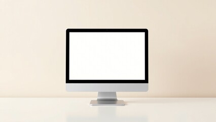 Modern Desktop Computer with Blank Screen Clean Minimalist Workspace