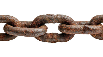 Obraz premium Rusty Chain Links on Transparent Background